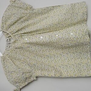 NWT Les Lutines Aglae Floral Cotton Girls Blouse Size 4Y